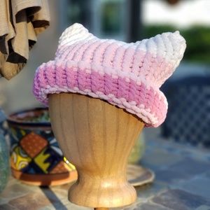 Snugs! Beanie ☆ Hand Knit Pussy Ears Vegan Hat ☆